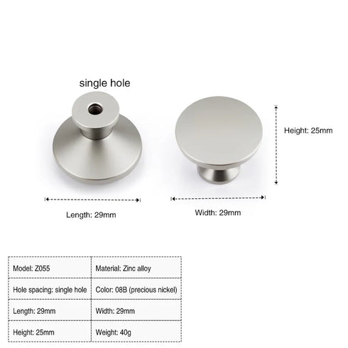 JAYA Furniture Hardware Modern Simple Semicircular Silver Pulls Wardrobe Door Knobs Zinc Alloy Handle