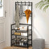 DAJUE Modern Convertible 4-Layer Shoe Rack with Hat & Coat Storage for Living Room & Dining Area Metal Iron Construction