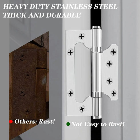 JAYA Stainless Steel No Mortise Flush Hinge Butterfly Cabinet Door Hinge Rust Resistant Furniture Hardware