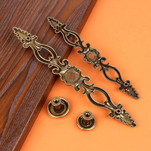 JAYA Antique Bronze Finish Cabinet Handles Knobs and Drop Pulls for Bedroom Dresser Kitchen Wardrobe Drawers