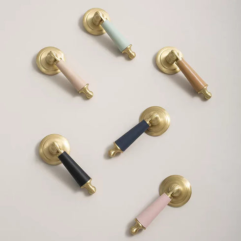 JAYA Brass Leather Modern Kitchen Handle Furniture Knobs Classical Drawer Pull Bedroom Cabinet Dresser Door Handle Easy