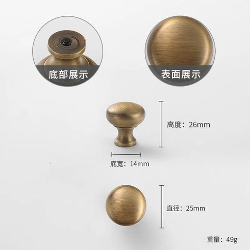 JAYA 2025 Retro Single Hole Solid Brass Wardrobe Handle Modern All-Copper All-Copper Square Cabinet Door Knobs