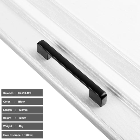 JAYA Aluminium Alloy Pulls Furniture Hardware Kitchen Cabinet Cupboard Dresser Wardrobe Drawer Door Black Modern Pull Handles