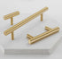 JAYA Brushed Brass Finish T-Bar Cabinet Pull Handles Smooth Round Gold Drawer Knobs for Kitchen Cupboard Wardrobe Furniture