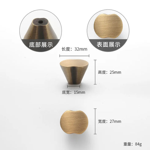 JAYA 2025 Retro Single Hole Solid Brass Wardrobe Handle Modern All-Copper All-Copper Square Cabinet Door Knobs