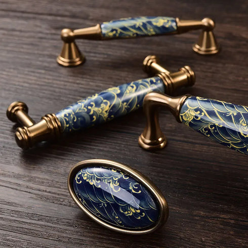 JAYA High Quality Ceramic Zinc Alloy Handle American Style Cabinet Wardrobe Shoe Cabinet Drawer Kitchen Door Single Hole