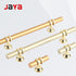 JAYA Gold Zinc Alloy T Bar Cabinet Pull Handles and T Knobs 64 96 128mm for Kitchen Wardrobe Drawer Cupboard