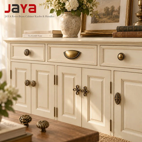JAYA High Quality Modern Brass Handle Knobs Cabinet Wardrobe Kitchen Drawer Eco-Friendly Luxury Single-Hole Furniture Door