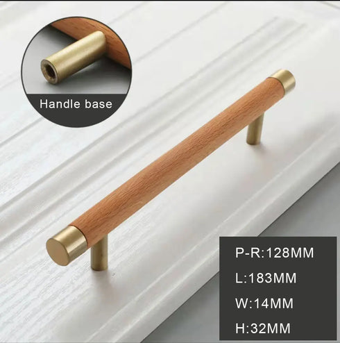 JAYA 140mm Pulls Brass Walnut Kitchen Kitchen Cabinet Drawer Door Pull Adjustable Hole Distance with Screw