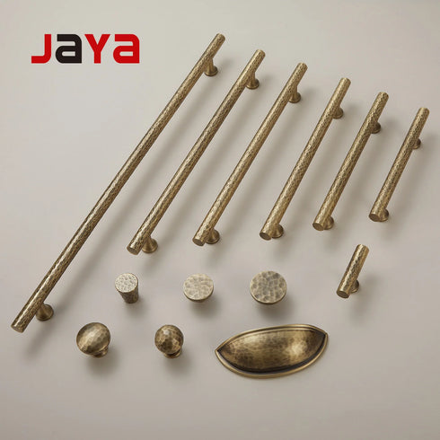 JAYA Modern Solid Brass Hammered Furniture Handles Knobs Eco-Friendly Durable Bronze Brass Furniture Handle Knobs