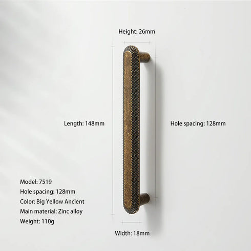 JAYA Retro Zinc Alloy Wardrobe Door Handle Modern Light Luxury Simple Bronze Single-hole Drawer Cabinet Wine