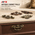 JAYA Antique Metal Drop Bail Cabinet Pull Handles Vintage Brass Finish for Kitchen Drawer Dresser Wardrobe Furniture