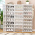 JAYA DIY Modular Plastic Cube Shoe Rack with Translucent Doors for Home Entryway and Bedroom Storage