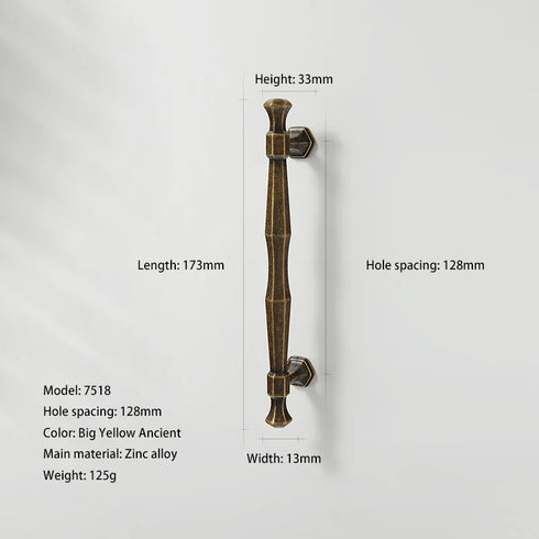 JAYA Retro Zinc Alloy Wardrobe Door Handle Modern Light Luxury Simple Bronze Single-hole Drawer Cabinet Wine