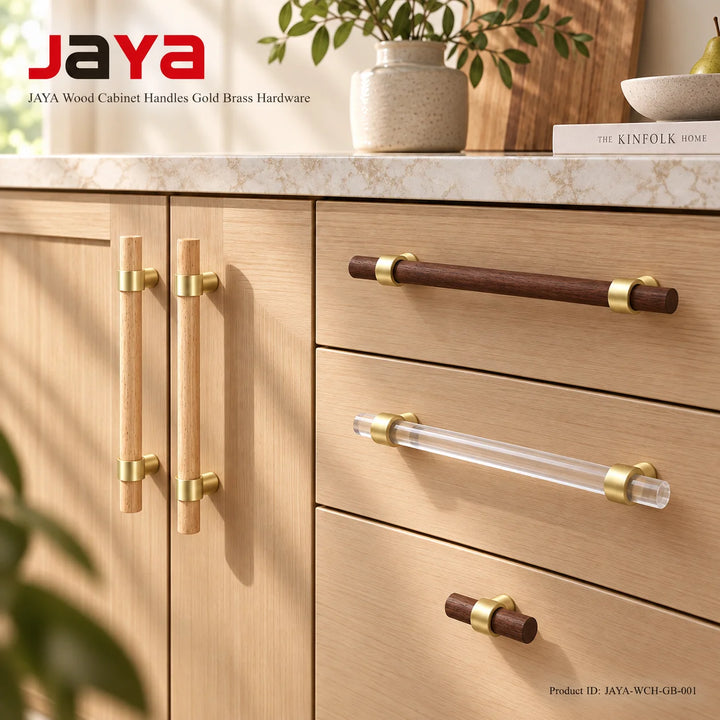 JAYA Wood Cabinet Handles Gold Brass Cabinet Hardware Clear Drawer Pulls/clear Cabinet Pulls for Kitchen Furniture Door Handle