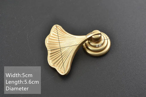 JAYA Ginkgo Leaf Cabinet Pendant Pull Aluminum Alloy Satin Brass Finish Decorative Drawer Handle for Wardrobe Cupboard