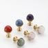 JAYA Nordic Natural Stone Ball Cabinet Knobs with Brass Base Single Hole Drawer Pulls for Dresser Wardrobe Shoe Cabinet