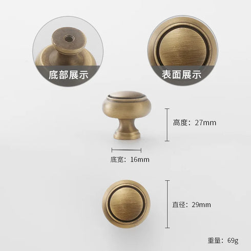 JAYA 2025 Retro Single Hole Solid Brass Wardrobe Handle Modern All-Copper All-Copper Square Cabinet Door Knobs