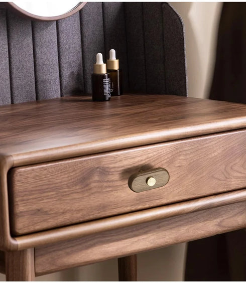 JAYA Solid American Walnut Cabinet Handles Drawer Pulls and Knobs with Brass Accents for Kitchen Wardrobe Cupboard Furniture