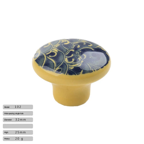 JAYA High Quality Ceramic Zinc Alloy Handle American Style Cabinet Wardrobe Shoe Cabinet Drawer Kitchen Door Single Hole
