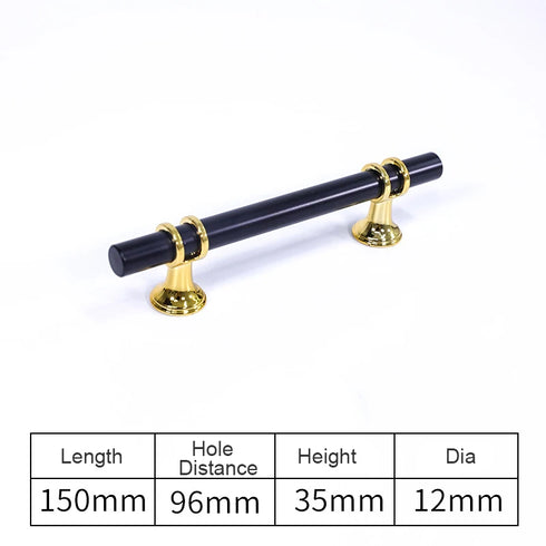 JAYA Polished Gold Aluminum Fluted Cabinet Pull Handle Two Hole Drawer Handle for Kitchen Wardrobe Furniture
