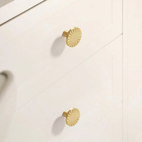 JAYA Brass Cabinet Knobs and Handles Luxury Gold Decorative Single Hole Knobs and Furniture Drawer Pulls for Kitchen Wardrobe
