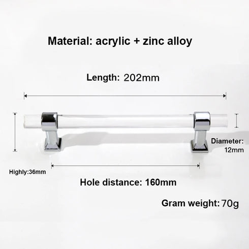 JAYA Durable Decorative Handle Hardware Acrylic Serving Tray Handles Silver Clear Acrylic Tray Handle