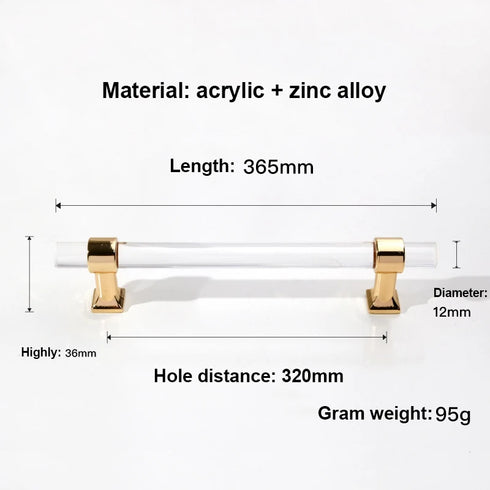 JAYA Durable Decorative Handle Hardware Acrylic Serving Tray Handles Silver Clear Acrylic Tray Handle