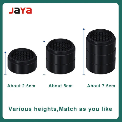 JAYA Plastic Chair Leg Floor Protectors Black Raised Cushion for Coffee Table Wooden Legs