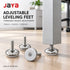 JAYA Threaded Adjustable Furniture Leveling Feet with Round Metal Base and Plastic Pad for Table Chair Cabinet