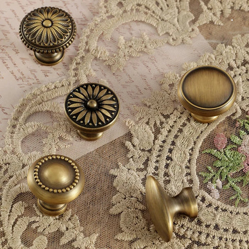 JAYA Antique Bronze Solid Brass Cabinet Handles Wardrobe Pull Cupboard Door Knob Kitchen Accessories Retro Furniture Hardware