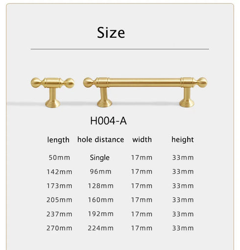 JAYA Brass Cabinet Knobs and Handles Luxury Gold Decorative Single Hole Knobs and Furniture Drawer Pulls for Kitchen Wardrobe
