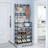 DAJUE Modern Convertible 4-Layer Shoe Rack with Hat & Coat Storage for Living Room & Dining Area Metal Iron Construction