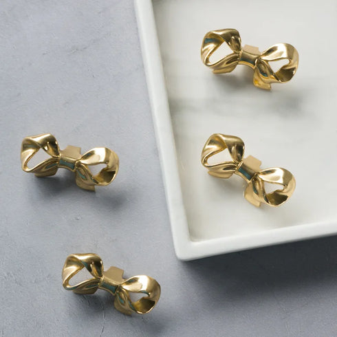 JAYA European Style Bowknot Handle Cabinet Bow Brass Handle Wardrobe Drawer Brass Knobs