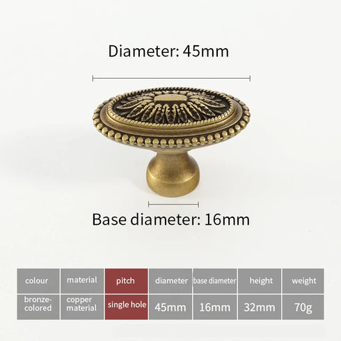 JAYA Antique Bronze Solid Brass Cabinet Handles Wardrobe Pull Cupboard Door Knob Kitchen Accessories Retro Furniture Hardware