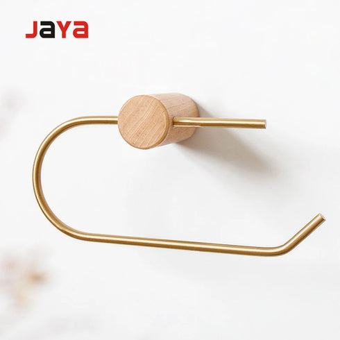 JAYA Modern Simple Bathroom Wall Mounted Multifunctional Brass Toilet Paper Towel Rack Perforated Toilet Paper Holder