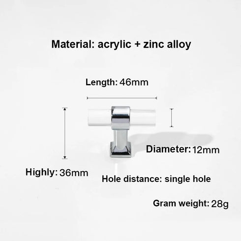 JAYA Durable Decorative Handle Hardware Acrylic Serving Tray Handles Silver Clear Acrylic Tray Handle
