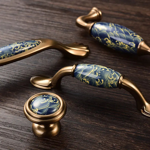 JAYA High Quality Ceramic Zinc Alloy Handle American Style Cabinet Wardrobe Shoe Cabinet Drawer Kitchen Door Single Hole