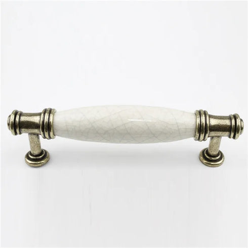 JAYA Traditional European Crackle Ceramic Cabinet Handles and Knobs Antique Bronze Drawer Dresser Wardrobe Door Pulls