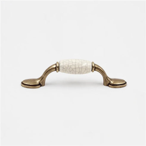 JAYA Traditional European Crackle Ceramic Cabinet Handles and Knobs Antique Bronze Drawer Dresser Wardrobe Door Pulls