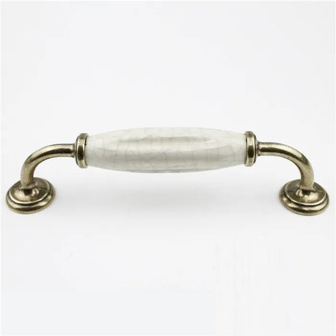 JAYA Traditional European Crackle Ceramic Cabinet Handles and Knobs Antique Bronze Drawer Dresser Wardrobe Door Pulls