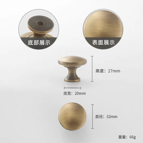JAYA 2025 Retro Single Hole Solid Brass Wardrobe Handle Modern All-Copper All-Copper Square Cabinet Door Knobs