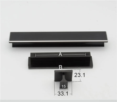 JAYA JY-BGP01 Modern Black Gold Long Flat Bar Cabinet Pull Handles for Kitchen Drawers Wardrobes and Furniture