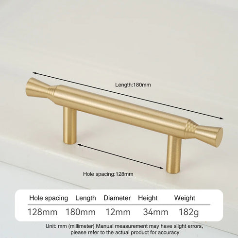 JAYA Solid Brass Cabinet Pull Handles and Knobs Satin Gold Furniture Hardware for Kitchen Drawers Wardrobe Doors