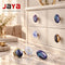 JAYA Unique Door Knob Natural Agate Cabinet Drawer Knobs Vintage Cupboard Dresser Drawer Pulls Handles Aluminium Wardrobe Knob