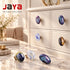 JAYA Unique Door Knob Natural Agate Cabinet Drawer Knobs Vintage Cupboard Dresser Drawer Pulls Handles Aluminium Wardrobe Knob