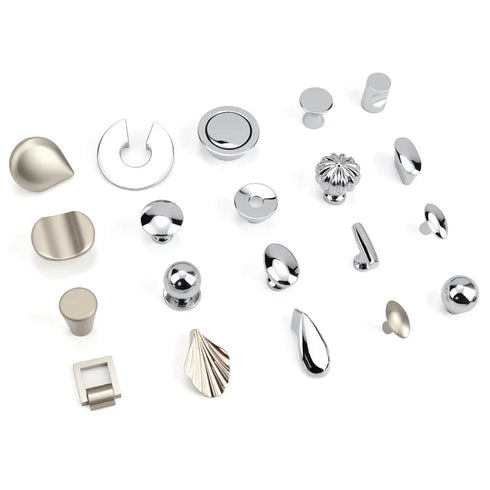JAYA Furniture Hardware Modern Simple Semicircular Silver Pulls Wardrobe Door Knobs Zinc Alloy Handle