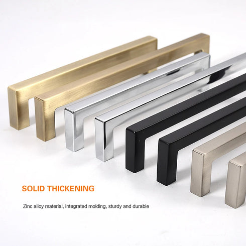 JAYA Modern Aluminum Alloy Cabinet Pull Handles Square Bar Drawer Handles Chrome Satin Gold Black