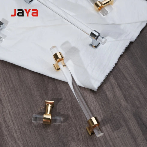 JAYA Durable Decorative Handle Hardware Acrylic Serving Tray Handles Silver Clear Acrylic Tray Handle