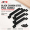 JAYA Matte Black Carbon Steel Barn Door Pull Handle with Mounting Screws for Wooden Sliding Cabinet Kitchen Partition Door